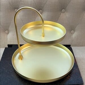 UMBRA Elegant Gold Two-Tier Serving Tray